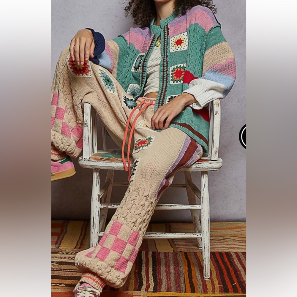 POL Tan Knit Chenille Pants
